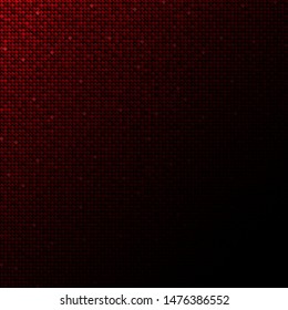 Red sequins, glitters, sparkles, paillettes, mosaic background template. Abstract luxury halftone vector creative backdrop. Red rounds with gradient trendy. Vibrant shiny dots glitter texture.