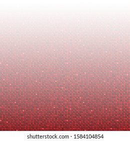 Red sequins, glitters, sparkles, paillettes, mosaic background template. Abstract luxury halftone vector creative backdrop. Red rounds with gradient trendy. Vibrant shiny dots glitter texture.
