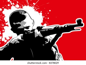 The Red series: grungy vector sniper