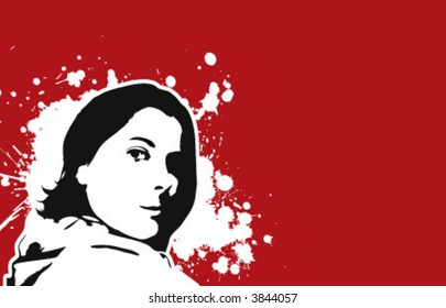 The Red Series No. 4: stylish vector Girl