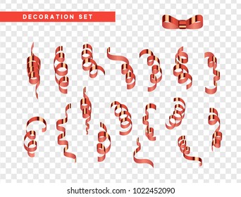 Red serpentine, isolated with transparency background effect.