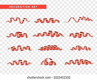 Red  serpentine, isolated with transparency background effect.