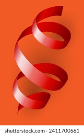 red serpentine ribbon vector illustration