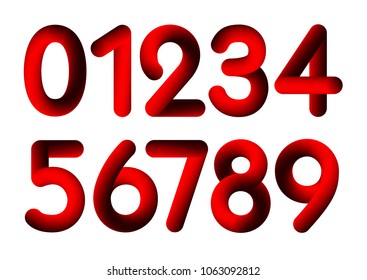 The red set of numbers from 0 to 10
