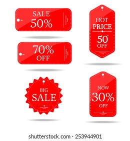 red set price tag-vector