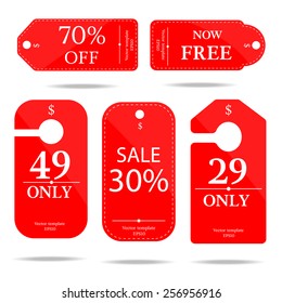 red set price tag-vector 