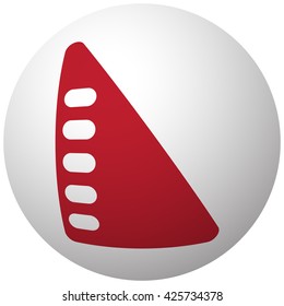 Red Set Square icon on white ball