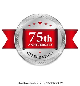 Red Seventy-five Year Anniversary Seal