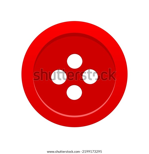 Red Sewing Button Icon Vector Illustration Stock Vector (Royalty Free ...