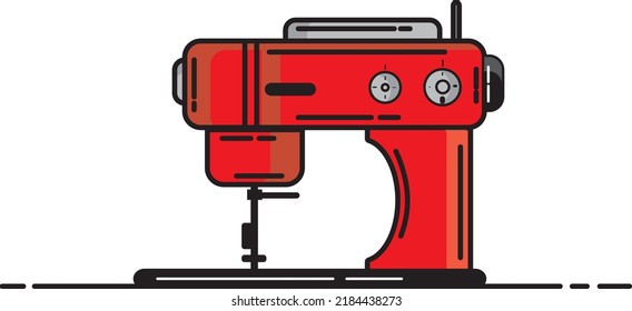 roter Nähmaschinendesign, Vektorgrafik