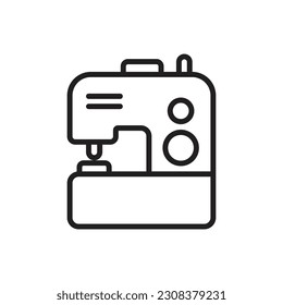 Red Sewing Machine Outline Icon Vector Illustration