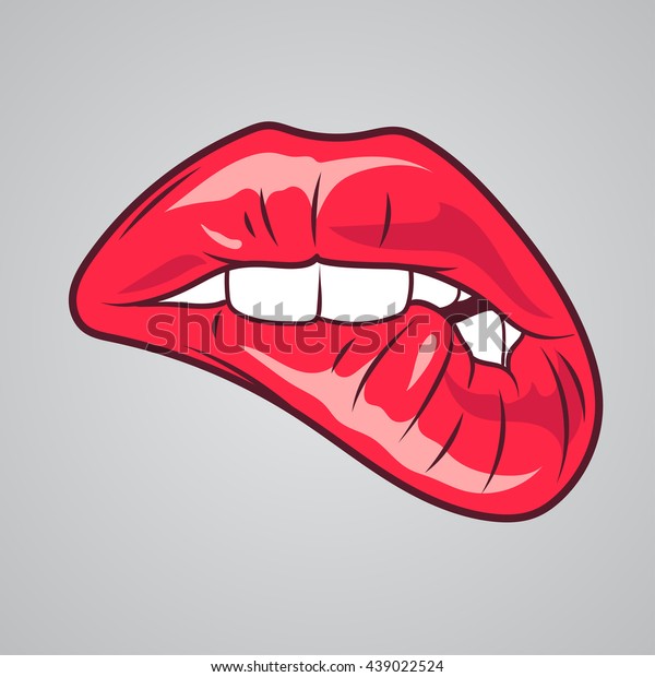 Red Sexy Lips Stock Vector Royalty Free 439022524