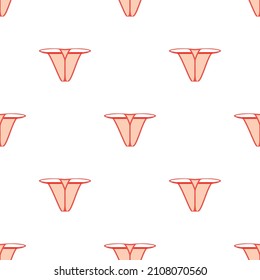 Red sexy thong panties pattern seamless background texture repeat wallpaper geometric vector