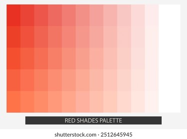 Red shades palette. Unique color template for modern and trendy designs.