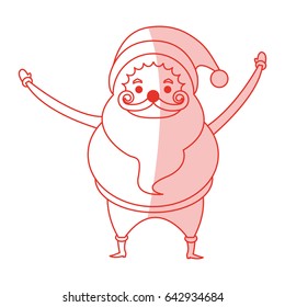 red shading silhouette cartoon full body fat santa claus