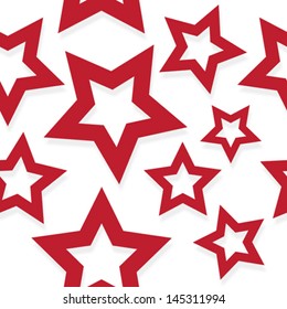 red shadowed stars pattern, abstract seamless texture, vector art illustration, image contains transparency