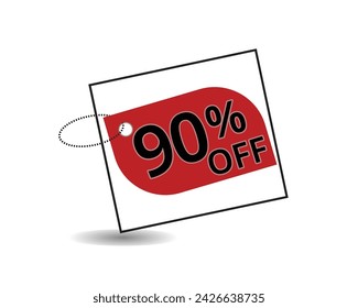 Rote Form 90% Rabatt Tag Vektor-Illustration.