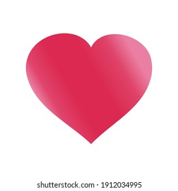 Diseño gráfico de símbolo de icono de corazón de forma roja, signo de valentía aislado en ilustración vectorial de fondo blanco