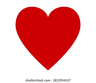 Red shape love heart icon vector isolated on white background.