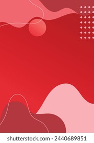 Red Shape Memphis Abstract Background