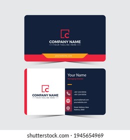 Red shape template business card design