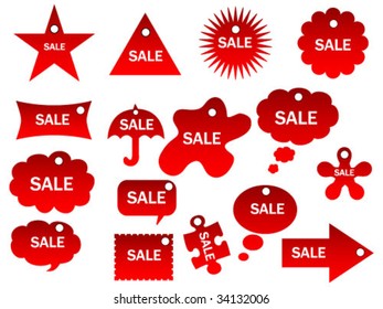 red shapes with sale