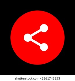 Red share Icon. Red circle share button