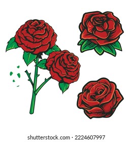 RED SHARON ROSES FLOWER SPRING