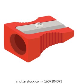 Red sharpener icon. Isometric of red sharpener vector icon for web design isolated on white background