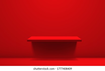 Red Shelf In The Red Studio Room