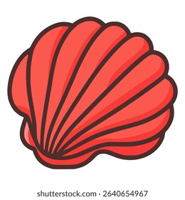 red shell wild animal fauna nature flat color vector illustration template design