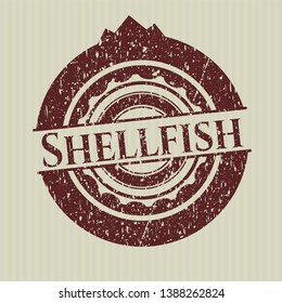 Red Shellfish distress rubber grunge seal