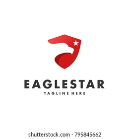 red shielad with eagle and star in negative space
