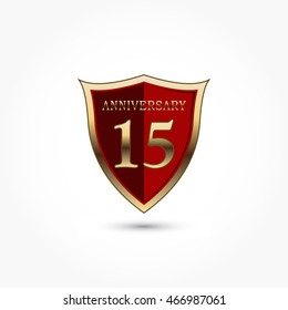 red shield anniversary logo