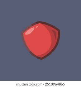 red shield in flat vector design.