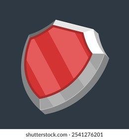 red shield in flat vector design.