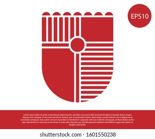 Red Shield for game icon isolated on white background.  Vector Illustration