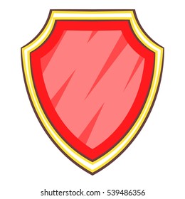 Red shield icon. Cartoon illustration of red shield vector icon for web