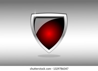 Red shield icon - eps10 