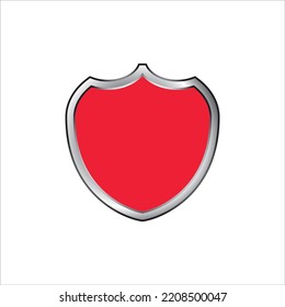 Icono de escudo rojo, icono del vector de pantalla plana