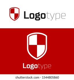 Red Shield icon isolated on white background. Guard sign. Logo design template element. Vector Illustration