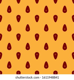 Red Shield icon isolated seamless pattern on brown background. Guard sign. Security, safety, protection, privacy concept.  Vector Illustration
