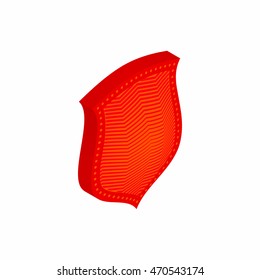Red shield icon in isometric 3d style isolated on white background