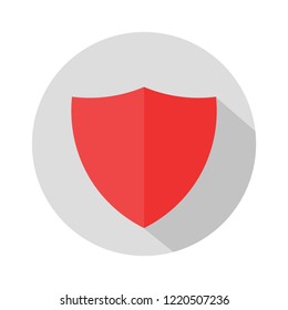 Red shield. Icon on the white background