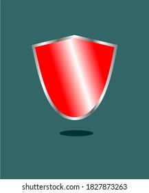 red shield icon vector design for poster, card, advertisement, logo, etc