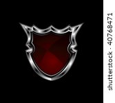 red shield isolated on black