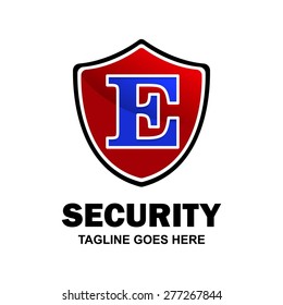 Red shield logo - Abstract secure shield logo design - various geometric shapes - Security visual identity - Security Logo template Monogram design elements Business sign identity vector illustration
