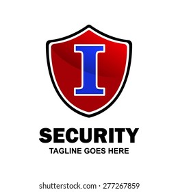 Red shield logo - Abstract secure shield logo design - various geometric shapes - Security visual identity - Security Logo template Monogram design elements Business sign identity vector illustration
