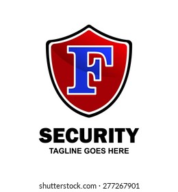 Red shield logo - Abstract secure shield logo design - various geometric shapes - Security visual identity - Security Logo template Monogram design elements Business sign identity vector illustration