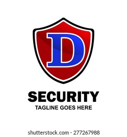 Red shield logo - Abstract secure shield logo design - various geometric shapes - Security visual identity - Security Logo template Monogram design elements Business sign identity vector illustration